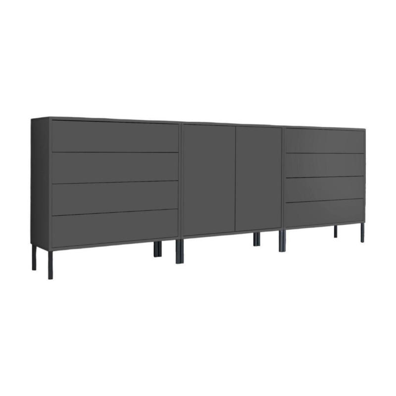 Sideboard Mailand 4 B: 237 Cm Anthrazit