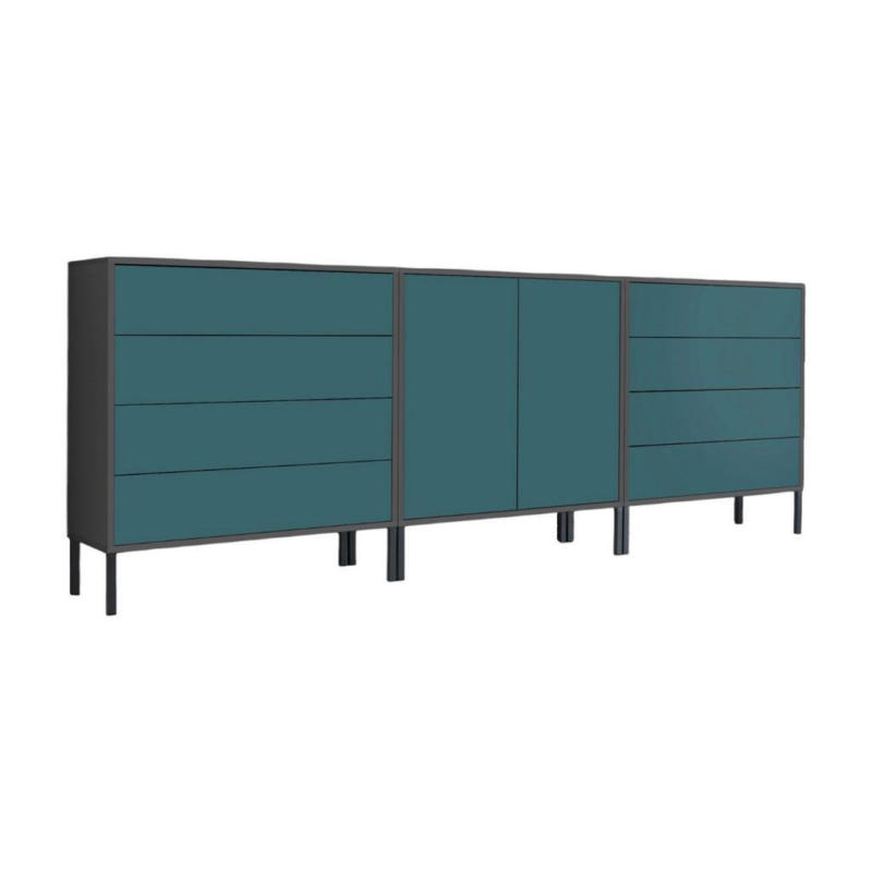 Sideboard Mailand 4 B: 237 Cm Petrol