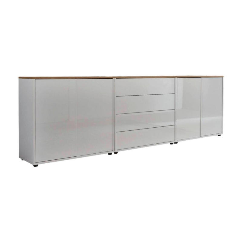 Sideboard Mailand5 B:237cm Weiß/eiche