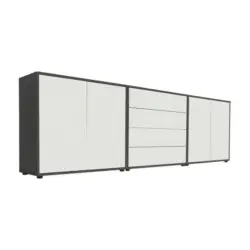 Sideboard Mailand5b:237cm Weiß/anthrazit