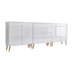 Sideboard Mailand 5 B: 237 Cm Weiß