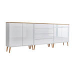 Möbelix Sideboard Mailand5b:237cm Weiß/eiche
