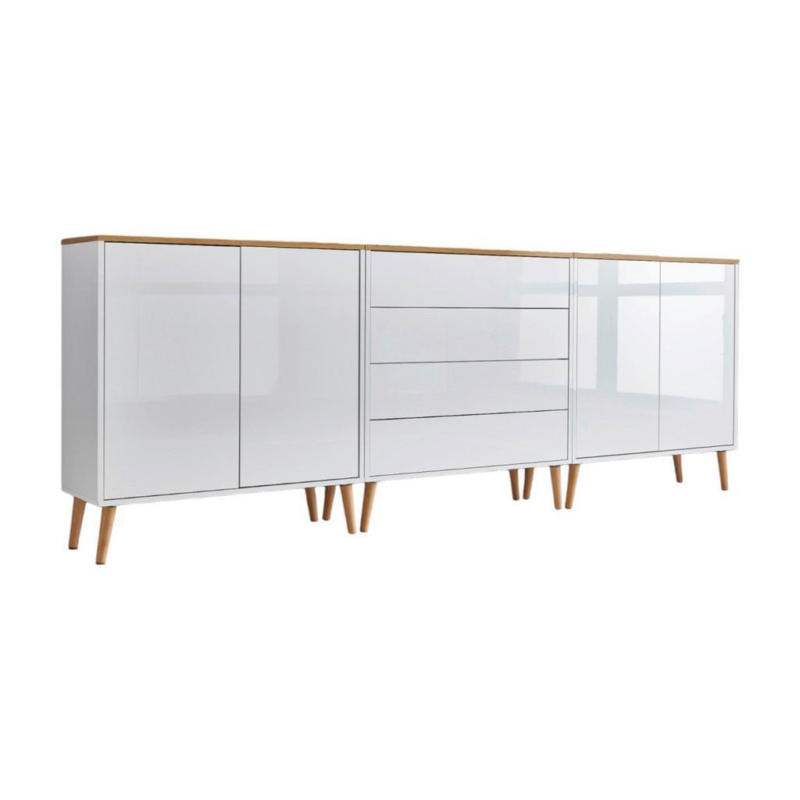 Sideboard Mailand5b:237cm Weiß/eiche