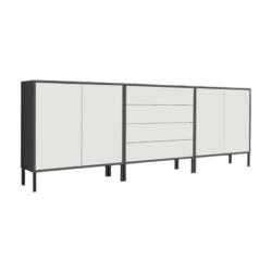 Sideboard Mailand5b:237cm Weiß/anthrazit