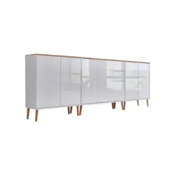 Sideboard Mailand6 B: 263,5cm Weiß/eiche