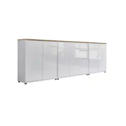 Sideboard Mailand6 B:263,5cm Weiß/eiche