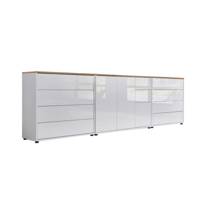 Sideboard Mailand 8 B:263,5cm Weiß/eiche