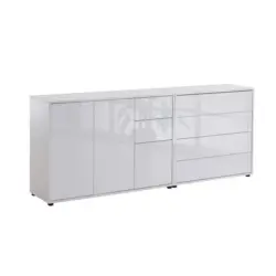 Sideboard Mailand 9 B: 184,5 Cm Weiß