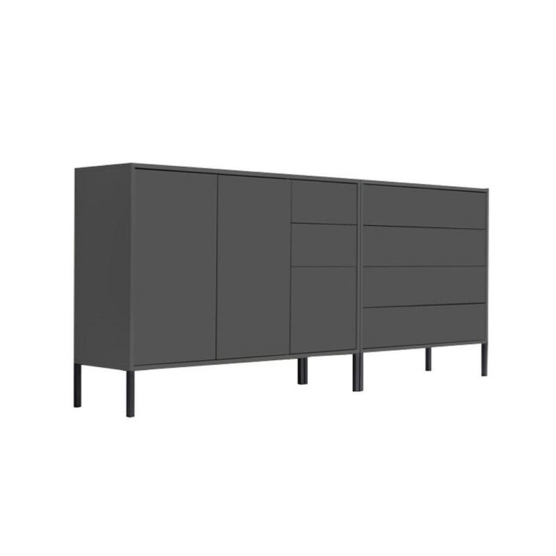 Sideboard Mailand 9 B: 184,5cm Anthrazit