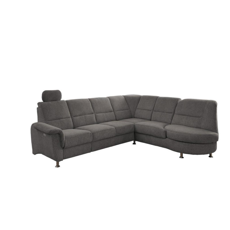 Ecksofa mit Relaxfunktion Parole Graubraun Chenille