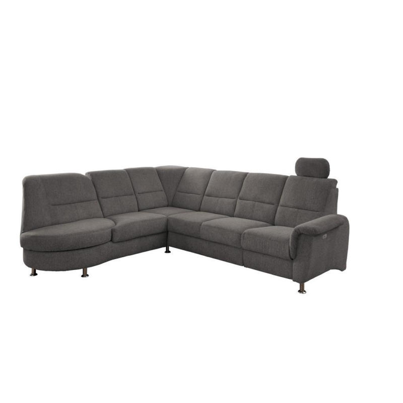 Ecksofa mit Relaxfunktion Parole Graubraun Chenille