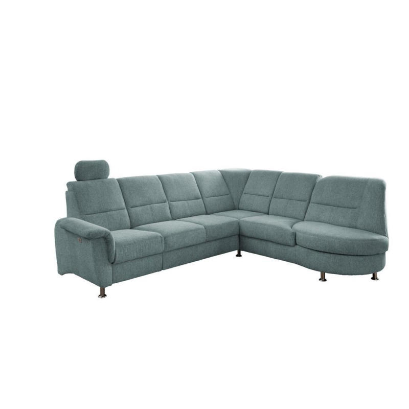 Ecksofa mit Relaxfunktion Parole Blau Chenille