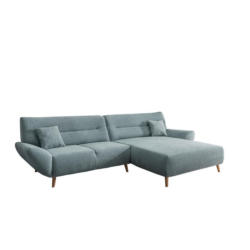 Ecksofa Chenille Blau S: 290x166 cm