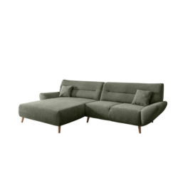 Ecksofa Chenille Dunkelgrün S: 166x290 Cm