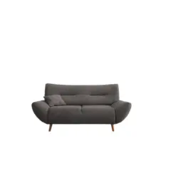 2-Sitzer-Sofa Chenille Graubraun, Rücken Echt