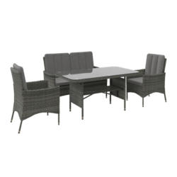 Loungegarnitur 4-tlg Verona Metall/kunststoff/glas +kissen