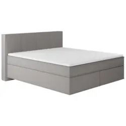 Boxspringbett Mit Topper Delia 140x200 Cm Silberfarben