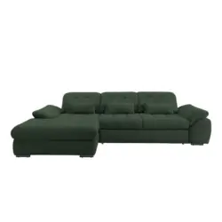 Ecksofa Mit Bettkasten Rigatti Dunkelgrün 184x314 Cm
