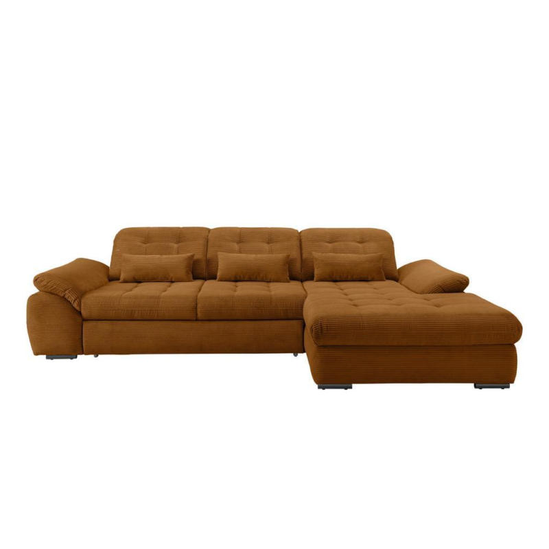 Ecksofa Mit Bettkasten Rigatti Goldfarben 314x184 Cm