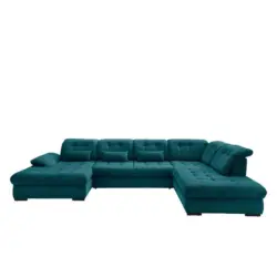 Wohnlandschaft Mit Bettkasten Rigatti Petrol B: 387 Cm