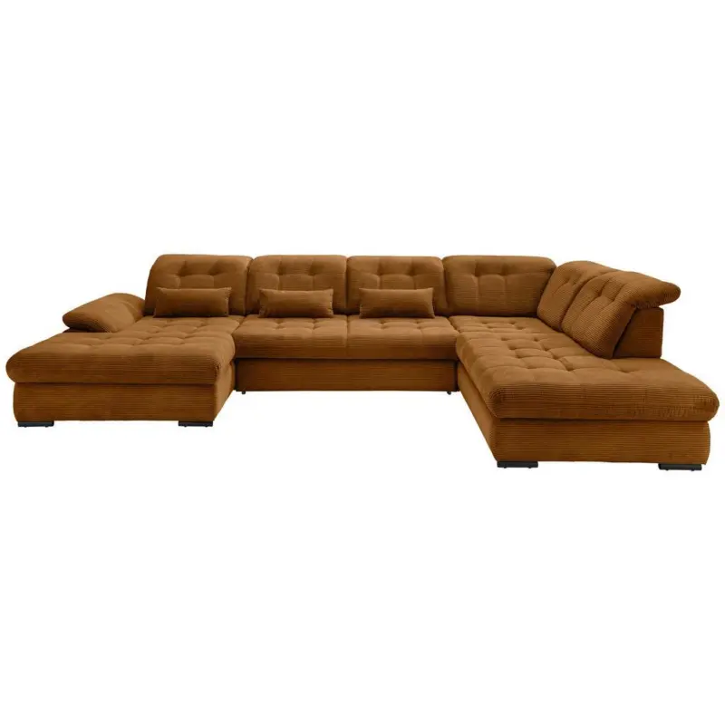 Wohnlandschaft Mit Bettkasten Rigatti Goldfarben B: 387 Cm