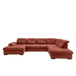 Wohnlandschaft Mit Bettkasten Rigatti Koralle B: 387 Cm