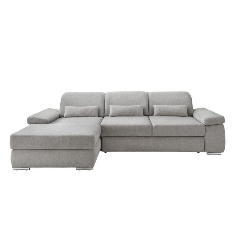 Ecksofa Inkl. Bettkasten Milian Siberfarben,s:188x295cm