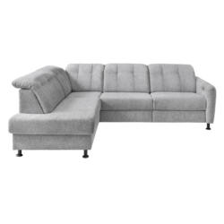 Ecksofa Minori Chenille Silberfarben, S: 198x270 cm