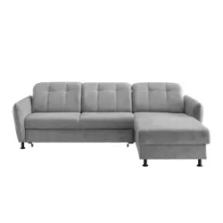 Ecksofa Minori Chenille Silberfarben, S: 267x184 Cm