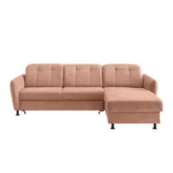 Ecksofa Minori Chenille Koralle, S: 267x184 Cm