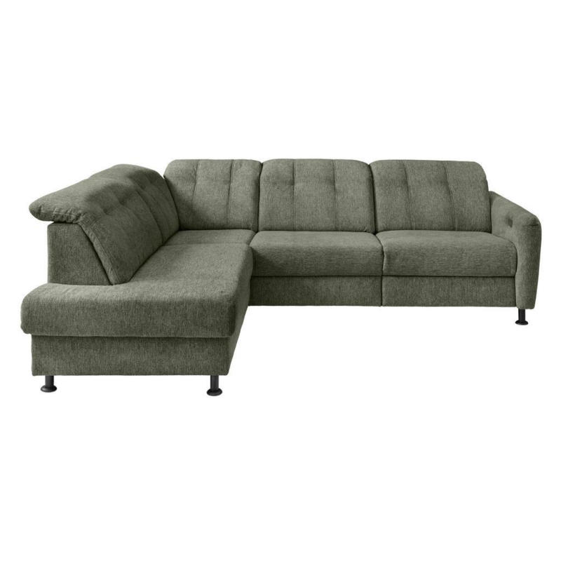 Ecksofa Minori Chenille Dunkelgrün, S: 198x270 Cm