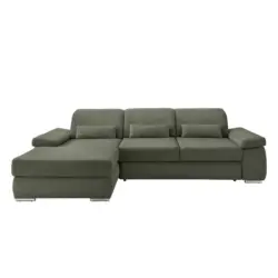 Ecksofa Inkl. Bettkasten Milian Dunkelgrün,s:188x295 Cm