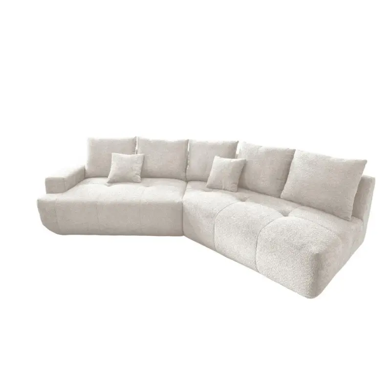 Big Sofa Fertilia Bouclé Weiß, B: 323 Cm