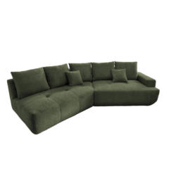 Big Sofa Fertilia Bouclé Dunkelgrün, B: 323 cm