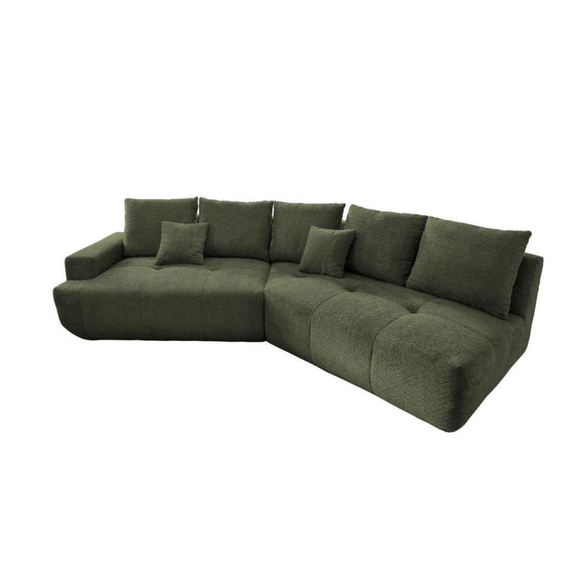 Big Sofa Fertilia Bouclé Dunkelgrün, B: 323 cm