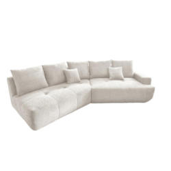 Big Sofa Fertilia Bouclé Weiß, B: 323 cm