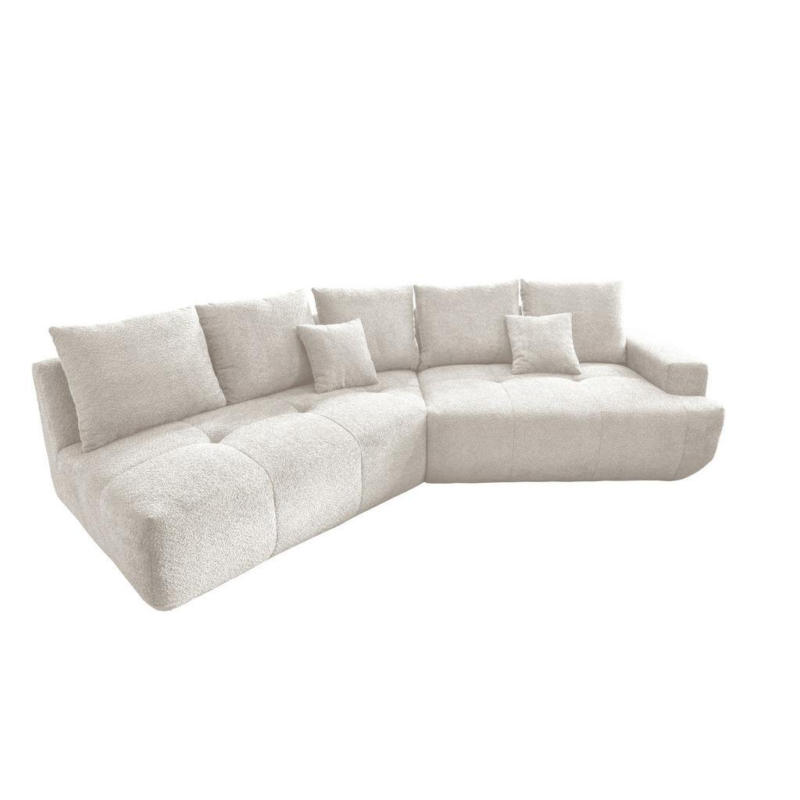 Big Sofa Fertilia Bouclé Weiß, B: 323 Cm