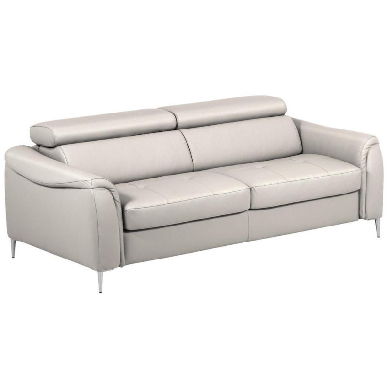 Schlafsofa Pafos Grau Lederlook, Rindsleder B: 203cm