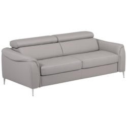 Schlafsofa Pafos Hellgrau Lederlook, Rindsleder B: 203cm