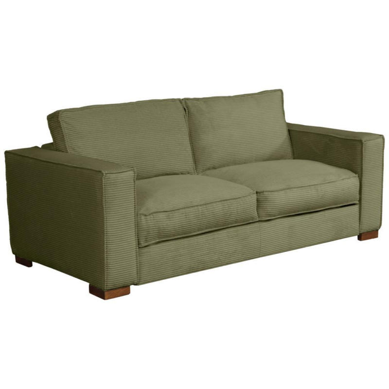 Schlafsofa Texas Grün Cord, B: 203 cm