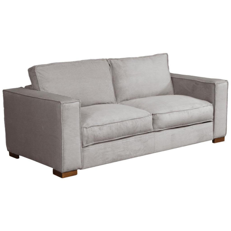 Schlafsofa Texas Hellgrau Cord, B: 203 cm