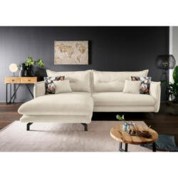 Ecksofa Mit Armteilverstellung Lava, Beige, S:180x255 Cm