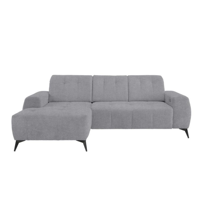 Ecksofa mit USB Anschluss Sano, Hellgrau, S: 180x258 cm