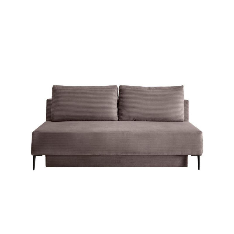 Schlafsofa Petri Graubraun Cord, Rücken Echt B: 198 Cm