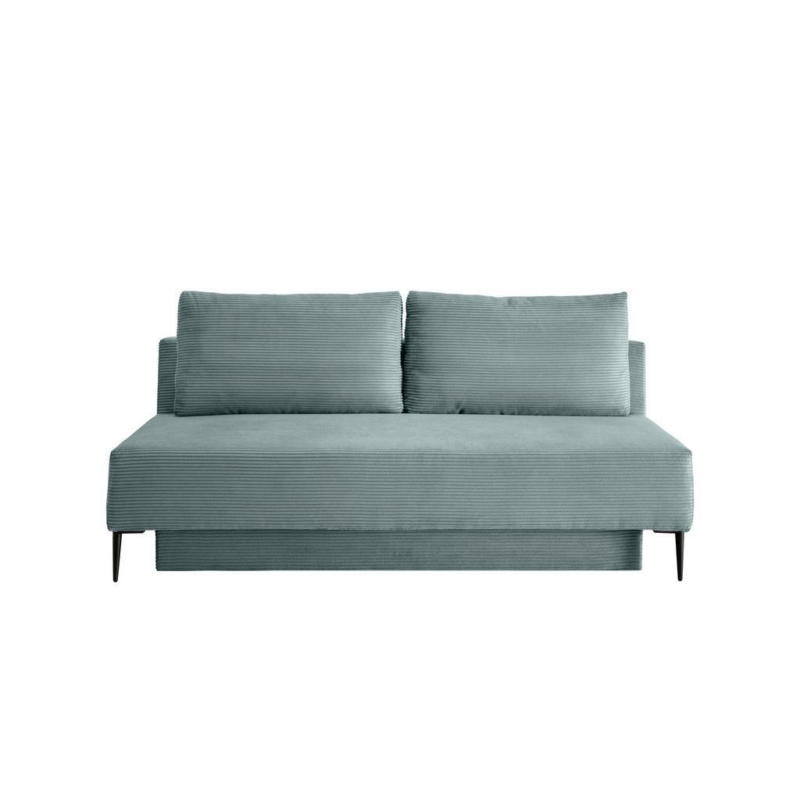 Schlafsofa Petri Hellblau Cord, Rücken Echt B: 198 cm