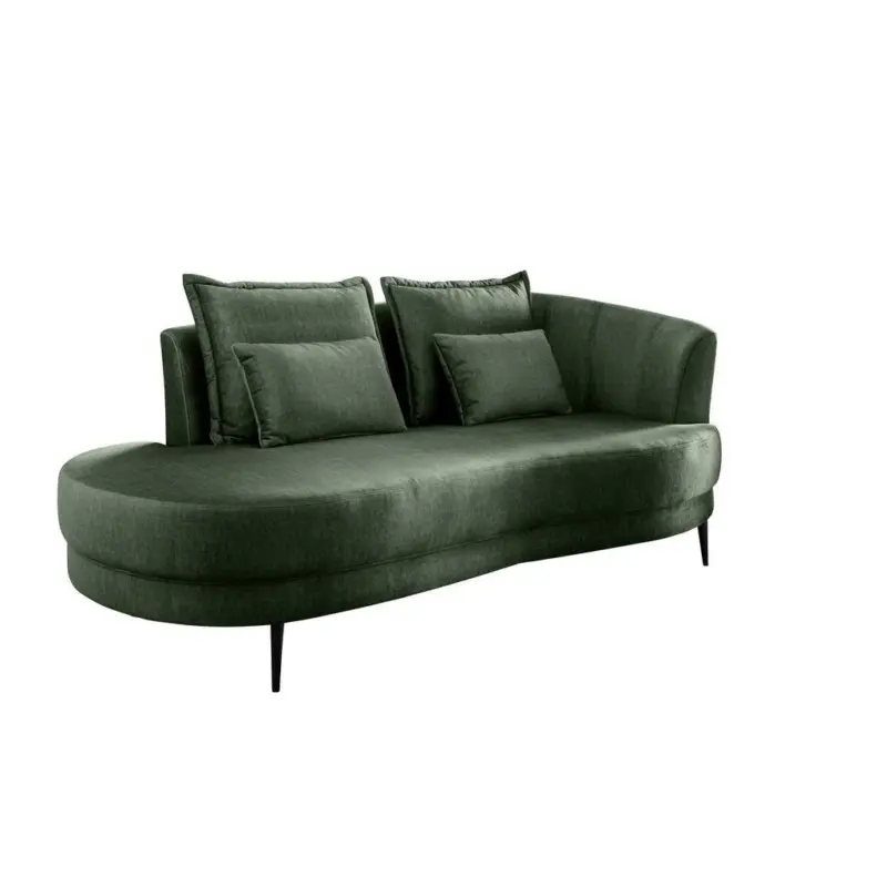 Ottomane Pistaccio Dunkelgrün Velours, Rücken Echt B: 211 Cm