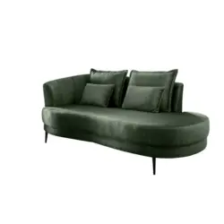 Ottomane Pistaccio Dunkelgr&uuml;n Velours, R&uuml;cken Echt B: 211 Cm