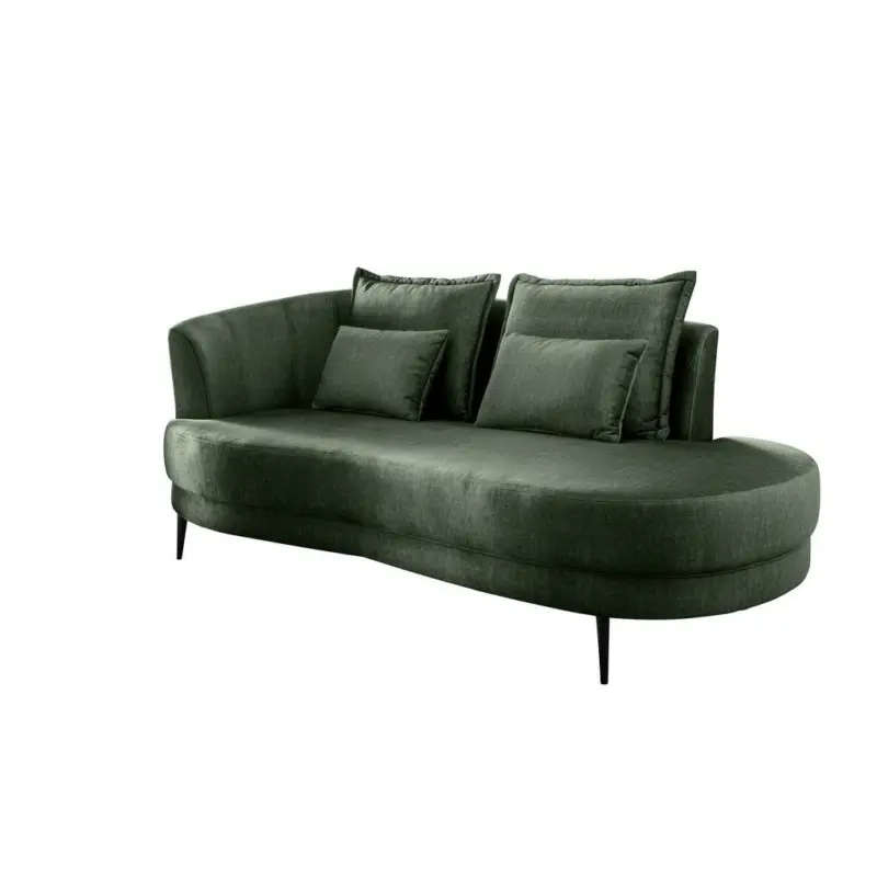 Ottomane Pistaccio Dunkelgr&uuml;n Velours, R&uuml;cken Echt B: 211 Cm