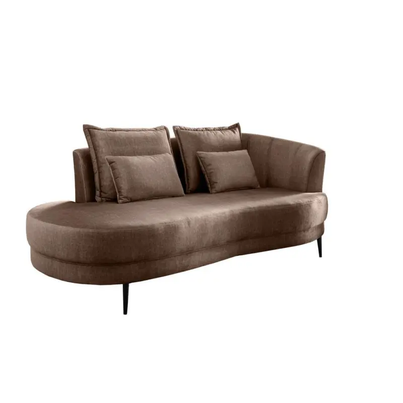 Ottomane Pistaccio Hellbraun Velours, R&uuml;cken Echt B: 211 Cm