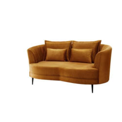 2-Sitzer-Sofa Gelb Velours, Rücken Echt B: 179 cm